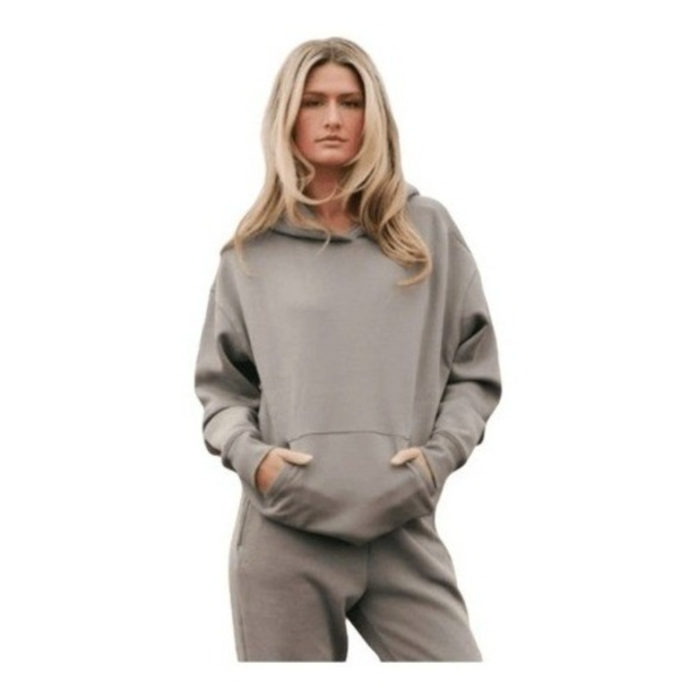 IVL Collective Oversized Hoodie Sweatshirt Soft Charcoal Gray Fleece S